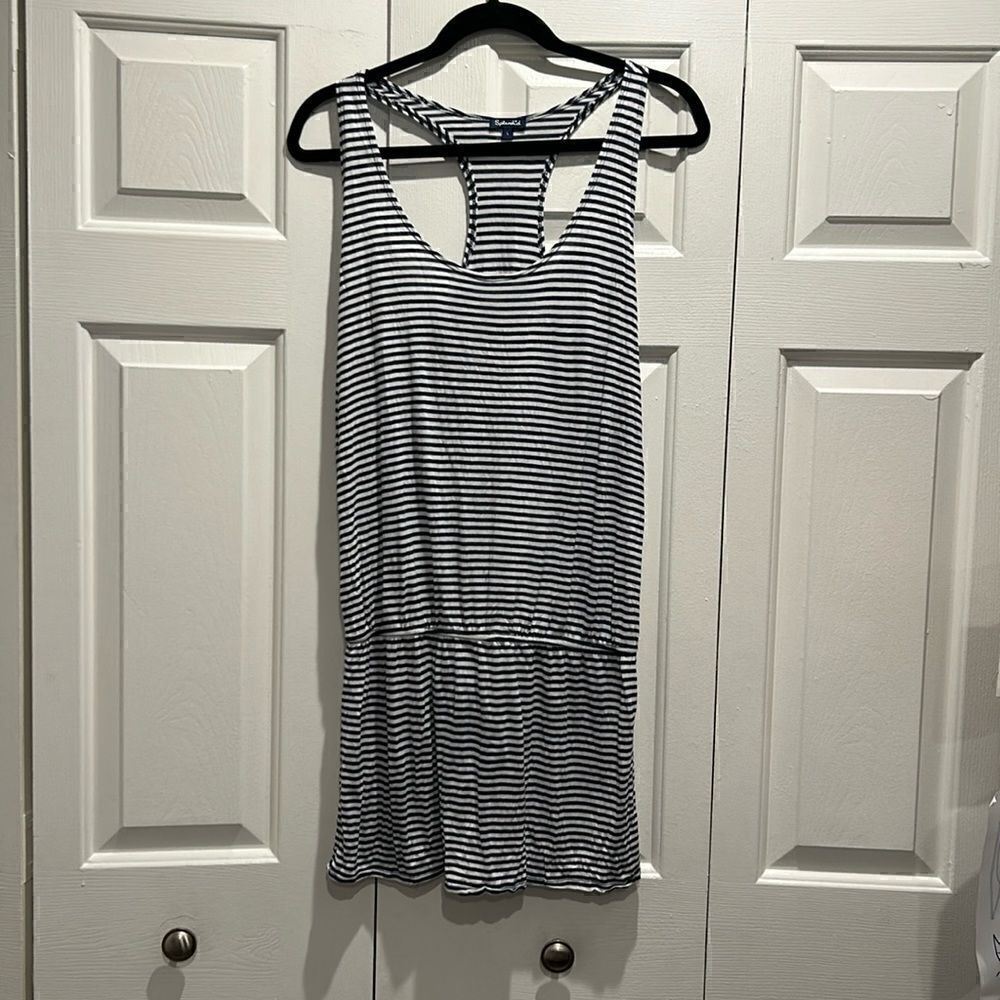 Splendid Navy/White Bathing Suit Coverup Dress, Size Large